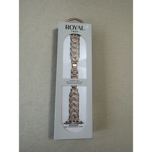 Royal Tech‎ Rose Gold Herringbone Bling Adjustable Apple Watch Band 38, 40, 41mm